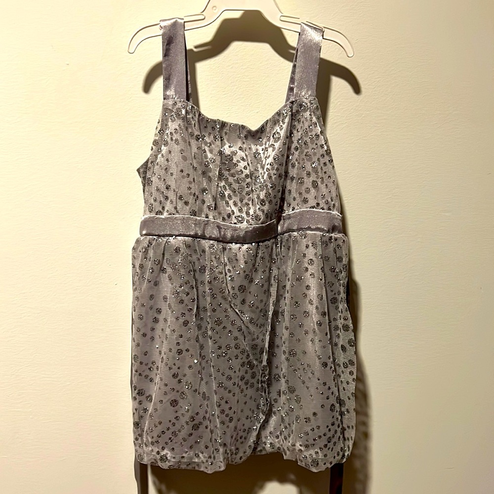 Justice silver tank top with tie